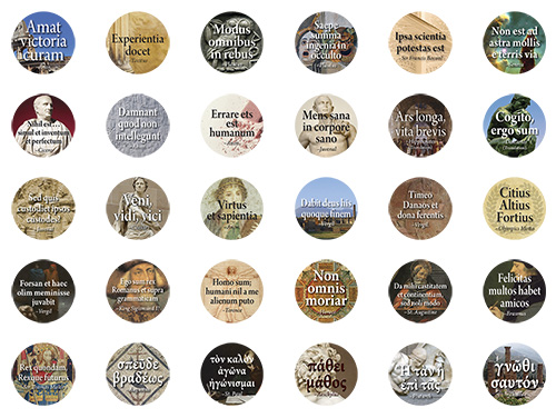 Latin and Greek Quotes the Complete 30 Button Set